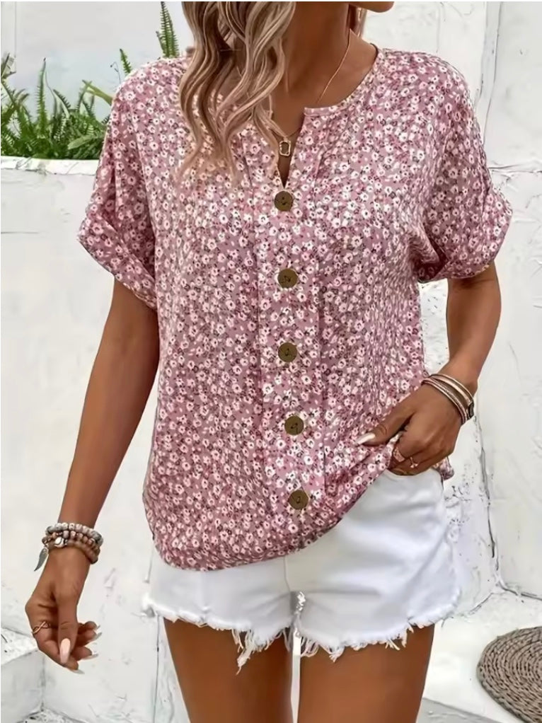 Brenda | Floral Button-Front Top