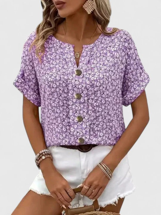 Brenda | Floral Button-Front Top