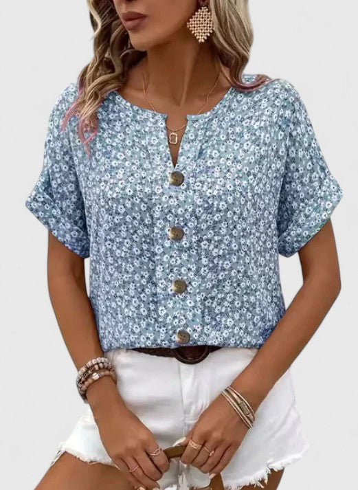 Brenda | Floral Button-Front Top