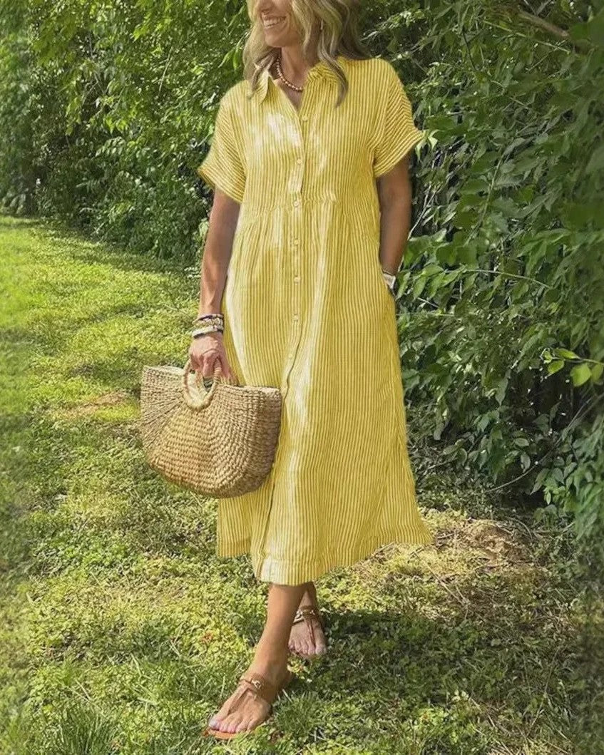 Maggie | Casual Stripe Midi Dress